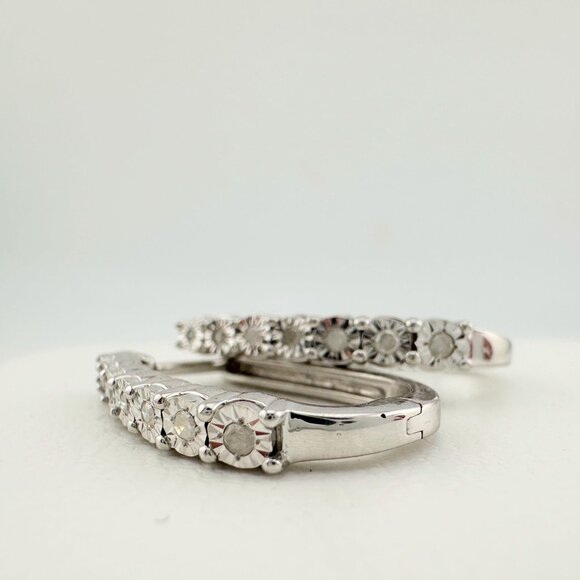 1/5 Carat Diamond Hoop Earrings - Picture 9 of 11
